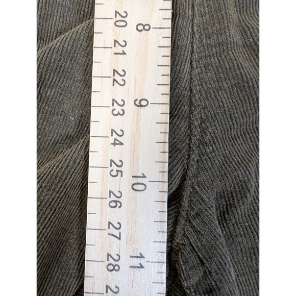 Zara Woman Size S Green Corduroy Pants Drawstring Paperbag Elastic Waist - Picture 9 of 12
